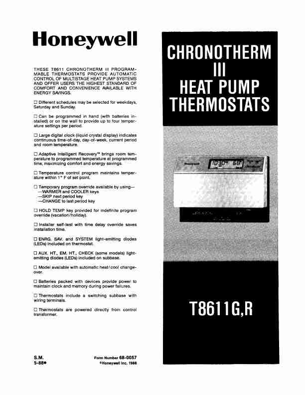 HONEYWELL CHRONOTHERM III T8611G-page_pdf